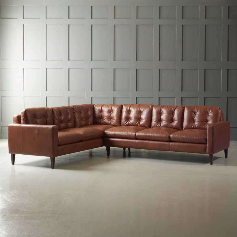 Wayfair Custom Upholstery™ Leather Left Hand Facing Sectional & Reviews